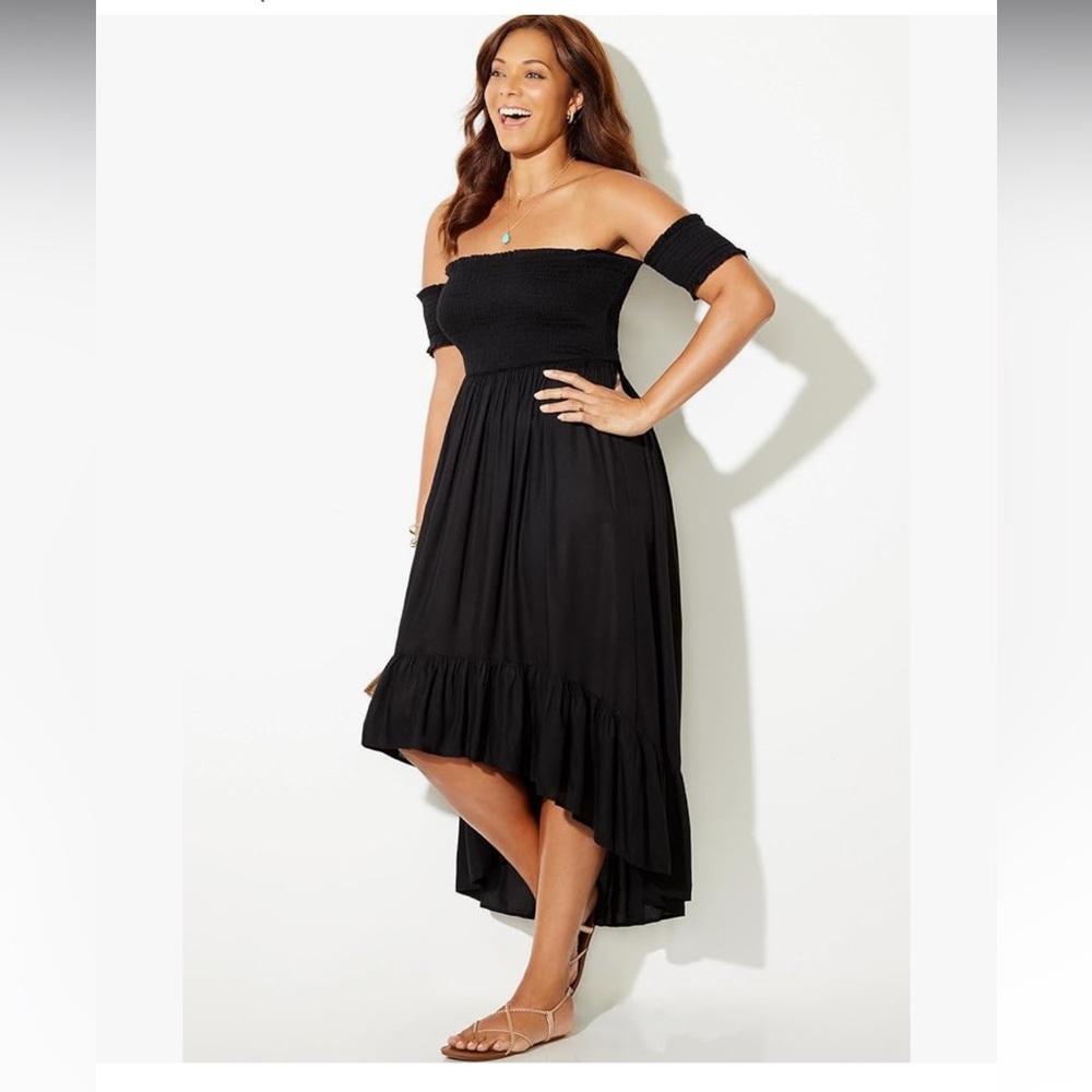 Swimsuits for all Black Off-Shoulder Dress